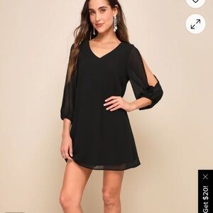 NWT Lulu Shifting Dears Black Long Sleeve Dress SZ:S